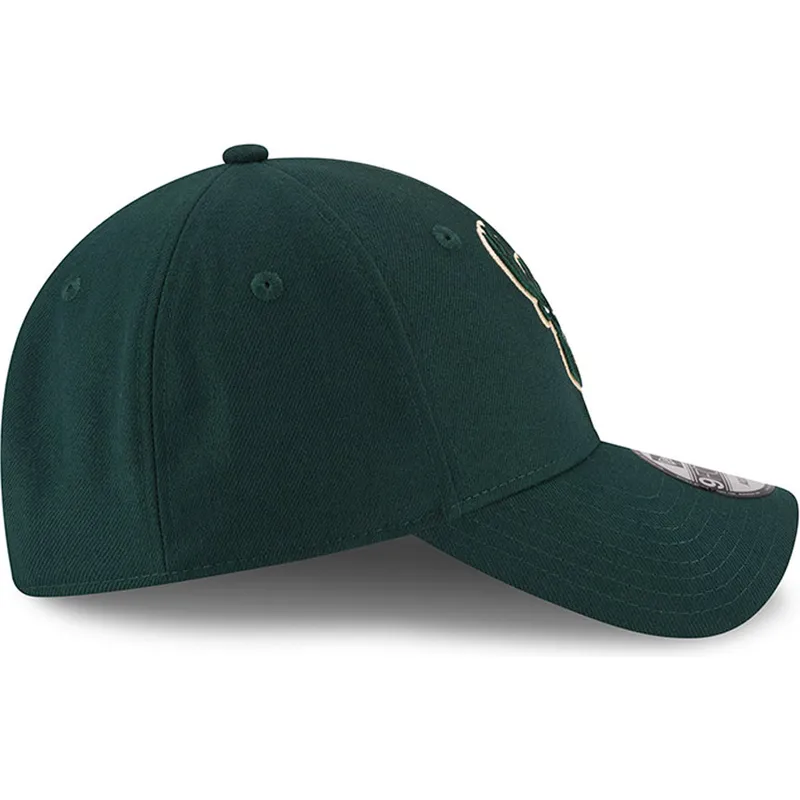 grune-verstellbare-curved-cap-9forty-the-league-der-milwaukee-bucks-nba-von-new-era