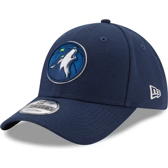 Gorra curva azul marino ajustable 9FORTY The League de Minnesota Timberwolves NBA de New Era