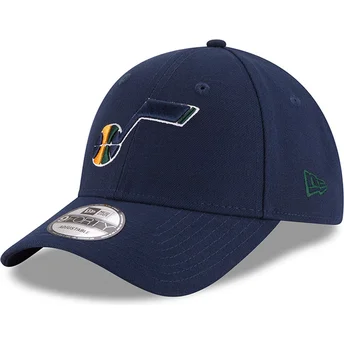 New Era Curved Brim 9FORTY The League Utah Jazz NBA Navy Blue Adjustable Cap