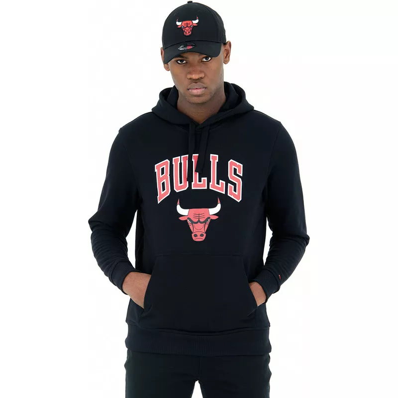 Official New Era NBA Drip Logo Chicago Bulls Black Pullover Hoodie