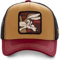 cappellino-trucker-marrone-nero-e-rosso-coyote-coy2-looney-tunes-di-capslab