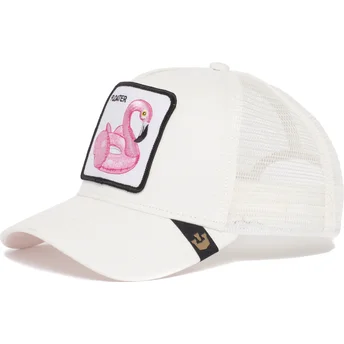 Weiße Trucker-Kappe Flamingo-Schwimmring Floater von...
