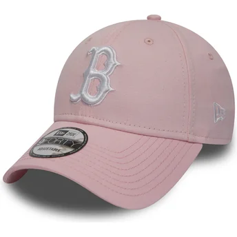 casquette-courbee-rose-ajustable-9forty-essential-boston-red-sox-mlb-new-era