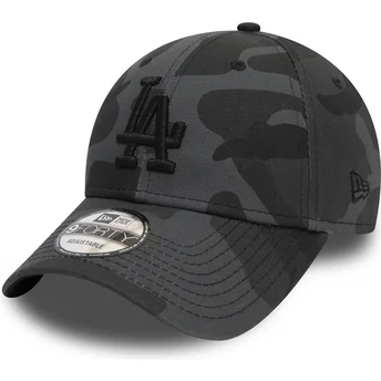 casquette-courbee-camouflage-noire-ajustable-avec-logo-noir-9forty-essential-los-angeles-dodgers-mlb-new-era
