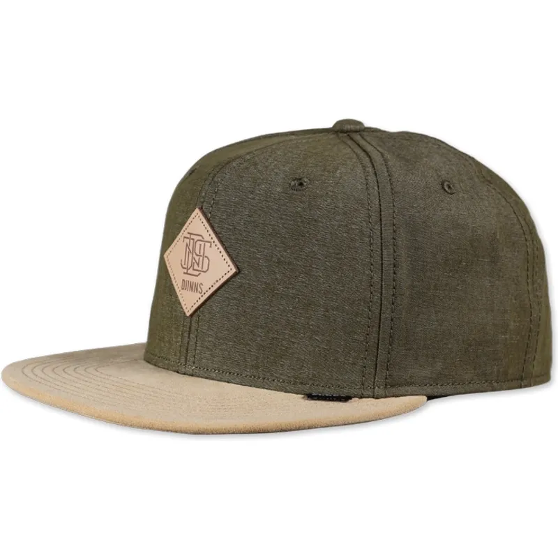 casquette-6-panel-verte-snapback-melange-twill-djinns