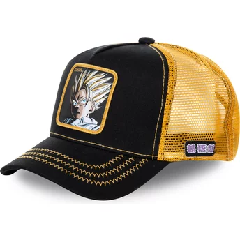 Capslab Son Gohan Super Saiyan 2 DBZSUP Dragon Ball Black and Yellow Trucker Hat