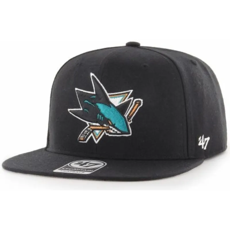 epci-plata-negru-snapback-captain-no-shot-de-san-jose-sharks-nhl-de-47-brand