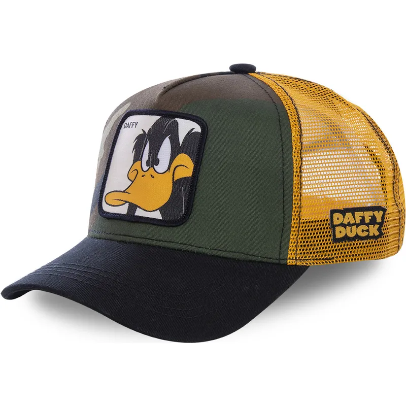 truckerkeps-kamouflage-gul-och-svart-daffy-duck-daf4-looney-tunes-fran-capslab