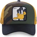cappellino-trucker-camouflage-giallo-e-nero-daffy-duck-daf4-looney-tunes-di-capslab