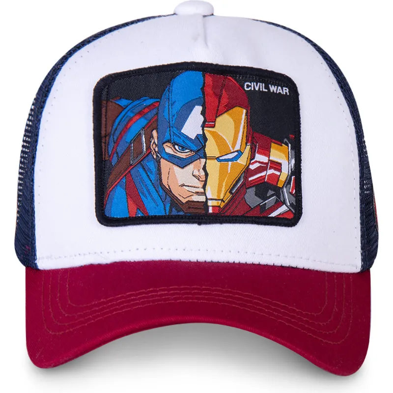 epci-curbata-alb-snapback-civil-war-war1-capitanul-america-i-iron-man-marvel-comics-de-capslab