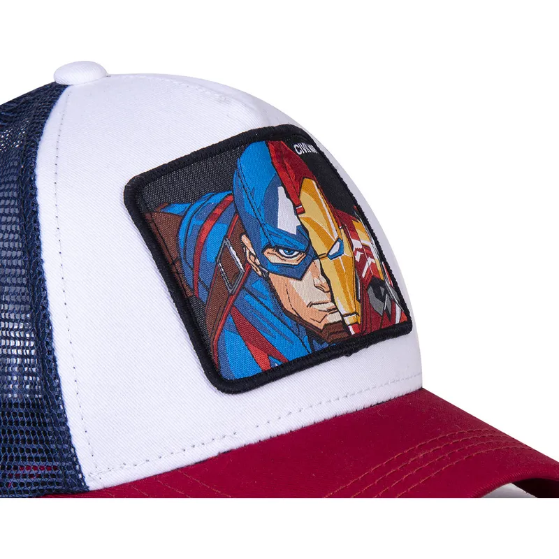 epci-curbata-alb-snapback-civil-war-war1-capitanul-america-i-iron-man-marvel-comics-de-capslab