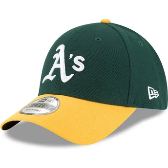 Grön och gul justerbar kurvad keps 9FORTY The League från Oakland Athletics MLB av New Era