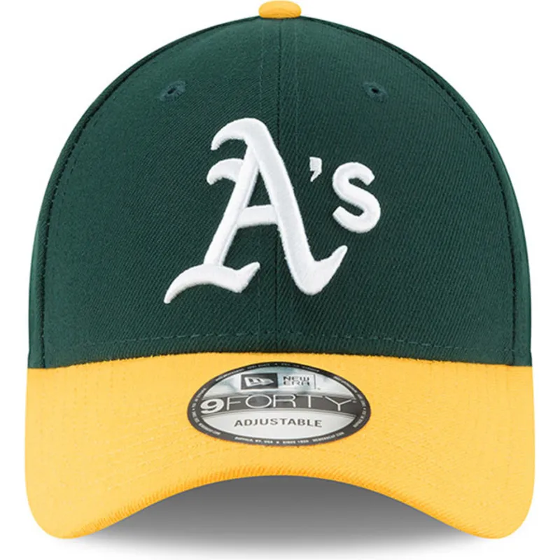 gron-och-gul-justerbar-kurvad-keps-9forty-the-league-fran-oakland-athletics-mlb-av-new-era