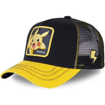 Capslab Pikachu PIK6 Pokémon Black and Yellow Trucker Hat