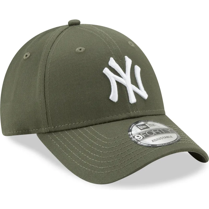 grune-verstellbare-curved-cap-9forty-league-essential-der-new-york-yankees-mlb-von-new-era