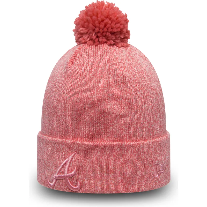 caciuli-pompon-roz-cuff-knit-essential-bobble-de-atlanta-braves-mlb-de-new-era