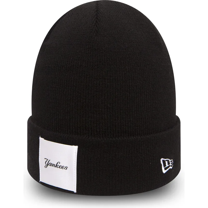 caciuli-negru-cuff-knit-satin-patch-de-new-york-yankees-mlb-de-new-era