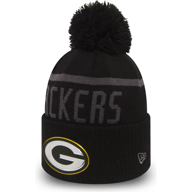 caciuli-pompon-negru-cuff-knit-coll-de-green-bay-packers-nfl-de-new-era