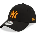 new-era-curved-brim-orange-logo-9forty-league-essential-neon-new-york-yankees-mlb-black-adjustable-cap