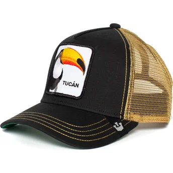 casquette-trucker-noire-et-doree-toucan-tucan-goorin-bros