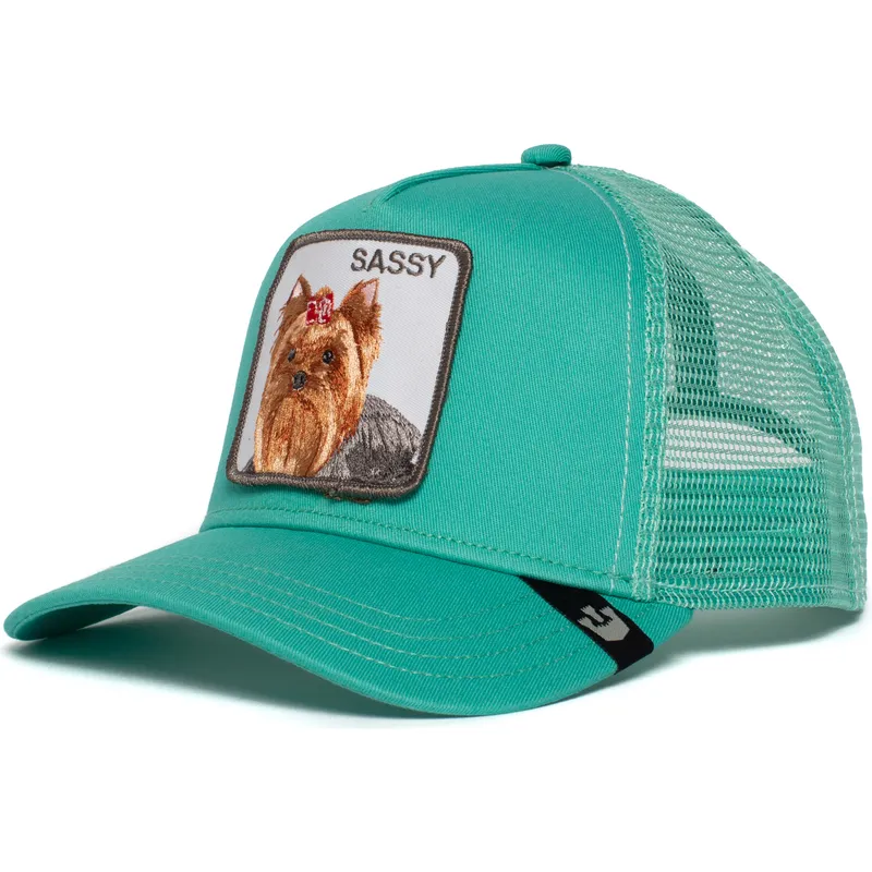 gorra-trucker-verde-perro-yorkshire-terrier-sassy-lady-de-goorin-bros
