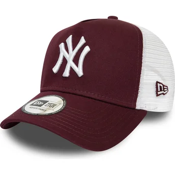 casquette-trucker-grenat-et-blanche-essential-a-frame-new-york-yankees-mlb-new-era