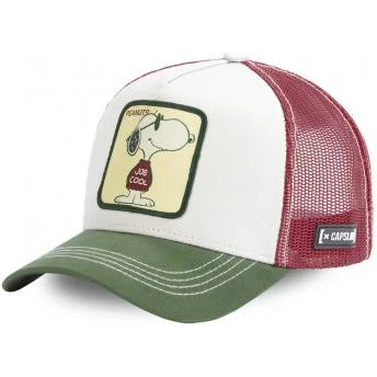 Cappellino trucker bianco, marrone e verde Snoopy Joe Cool JOE Peanuts di Capslab
