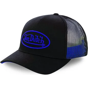 Schwarze Trucker-Kappe mit blauem NEO BLU-Logo von Von Dutch