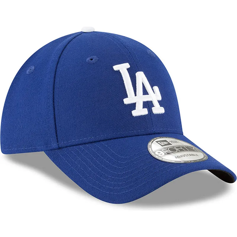blaue-verstellbare-gebogene-kappe-9forty-the-league-der-los-angeles-dodgers-mlb-von-new-era