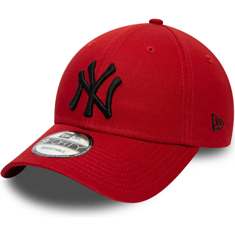 gorra-curva-roja-ajustable-con-logo-negro-9forty-league-essential-de-new-york-yankees-mlb-de-new-era