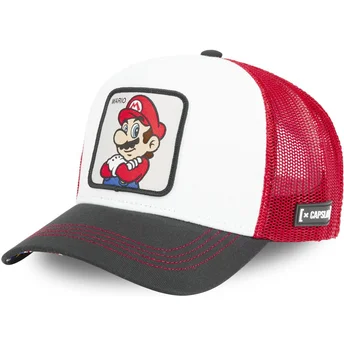 Trucker-Cap weiß, rot und schwarz Mario SMB MAR Super Mario Bros. von Capslab