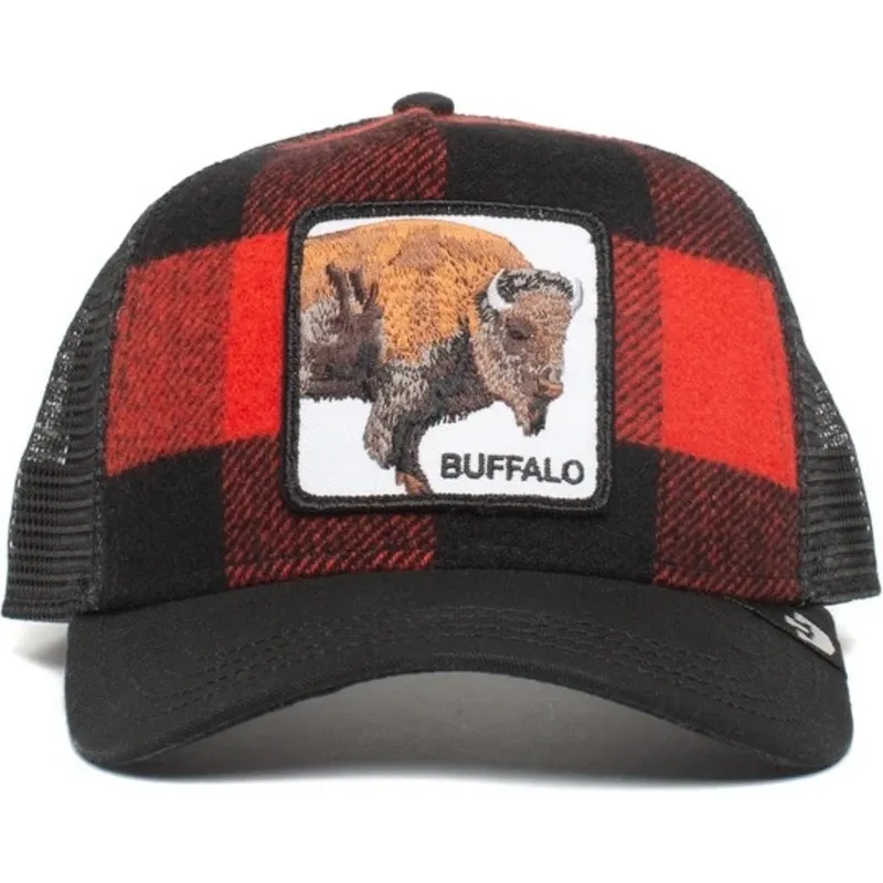 cappello-trucker-rosso-e-nero-bufalo-buffalo-di-goorin-bros