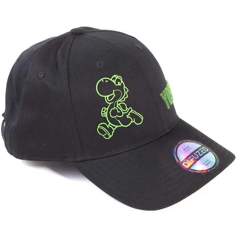 gorra-curva-negra-ajustable-yoshi-dots-super-mario-bros-de-difuzed