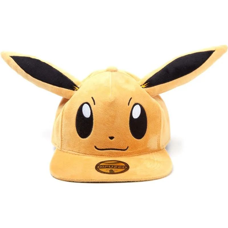 gorra-plana-marron-snapback-eevee-plush-pokemon-de-difuzed