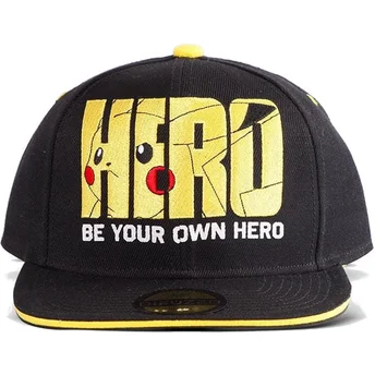 Gorra plana negra snapback Pikachu Be Your Own Hero Olympics Pokémon de Difuzed