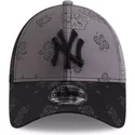 new-era-curved-brim-9forty-paisley-print-new-york-yankees-mlb-grey-adjustable-cap