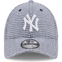 casquette-courbee-bleue-ajustable-9forty-houndstooth-new-york-yankees-mlb-new-era