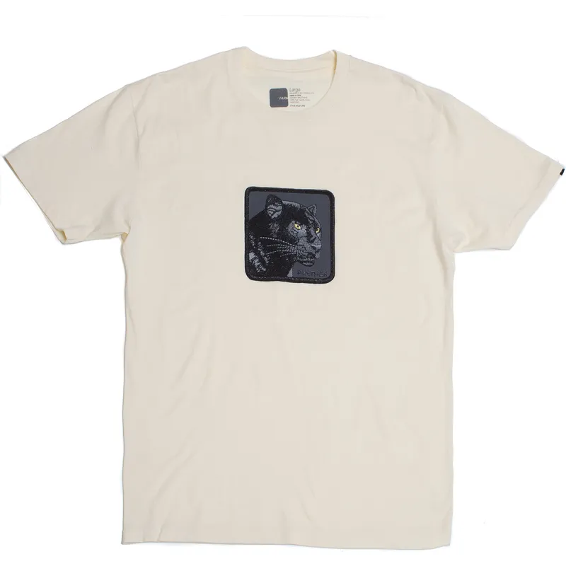t-shirt-short-sleeve-beige-de-manga-corta-beige-pantera-panther-feline-good-the-farm-the-farm-de-goorin-bros