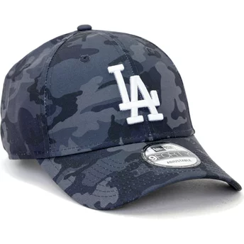 New Era Curved Brim 9FORTY All Over Urban Print Los Angeles Dodgers MLB Camouflage and Blue Adjustable Cap