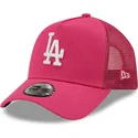 casquette-trucker-rose-a-frame-tonal-mesh-los-angeles-dodgers-mlb-new-era