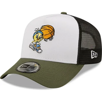 casquette-trucker-blanche-noire-et-verte-a-frame-character-sports-titi-looney-tunes-new-era