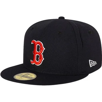 Șepci plată bleumarin fitted 59FIFTY AC Perf de Boston Red Sox MLB de New Era
