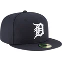 cappello-piatto-blu-marino-chiuso-59fifty-ac-perf-dei-detroit-tigers-mlb-di-new-era