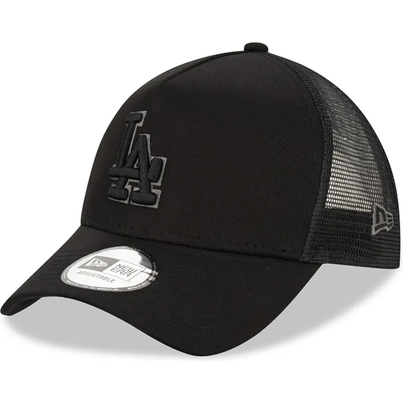 svart-trucker-keps-med-svart-logotyp-9forty-a-frame-fran-los-angeles-dodgers-mlb-av-new-era