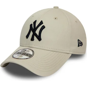 Șepci curbată bej reglabilă pentru copii 9FORTY League Essential de New York Yankees MLB de New Era