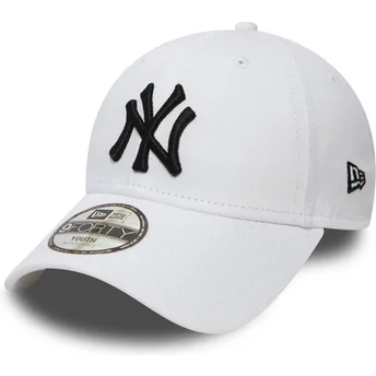 Weiße gebogene verstellbare Kappe für Kinder 9FORTY League Essential der New York Yankees MLB von New Era
