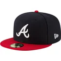 marineblaue-und-rote-anliegende-flat-cap-59fifty-ac-perf-der-atlanta-braves-mlb-von-new-era