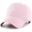 47-brand-curved-brim-clean-up-base-runner-new-york-yankees-mlb-pink-adjustable-cap