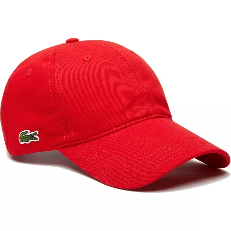 Strap Lacoste Curved Red Cap Adjustable Brim Contrast