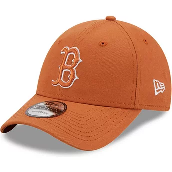 New Era Curved Brim Brown Logo 9FORTY League Essential Boston Red Sox MLB Brown Adjustable Cap
